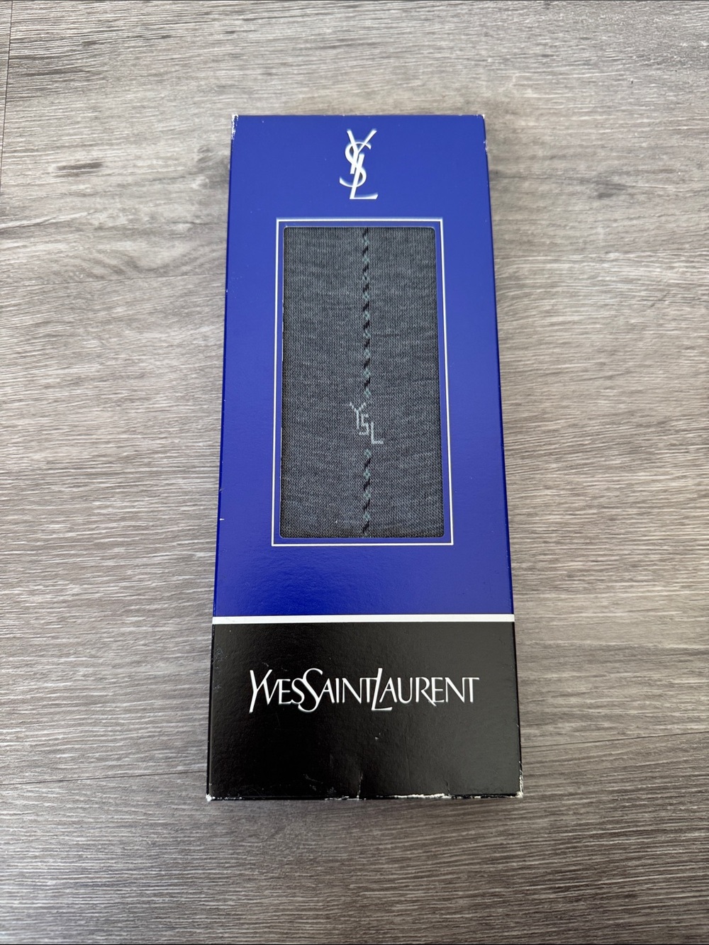 Vintage Yves Saint Laurent Grey Men’s Dress Sock in Original Sealed Box